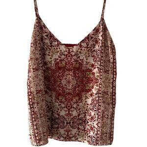 L'AGENCE Jane Silk Camisole BOHO Print Tank Top Cami Size XS